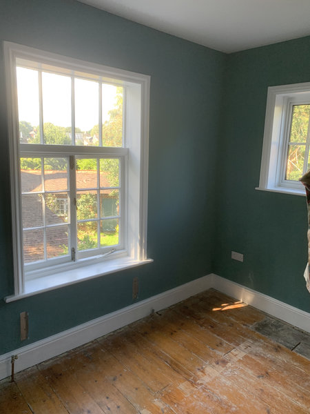 Finished Bedroom in Sage Green